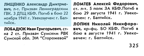 Книга памяти -  Калининградская область. Том 11 – Увековечен: г. Балтийск